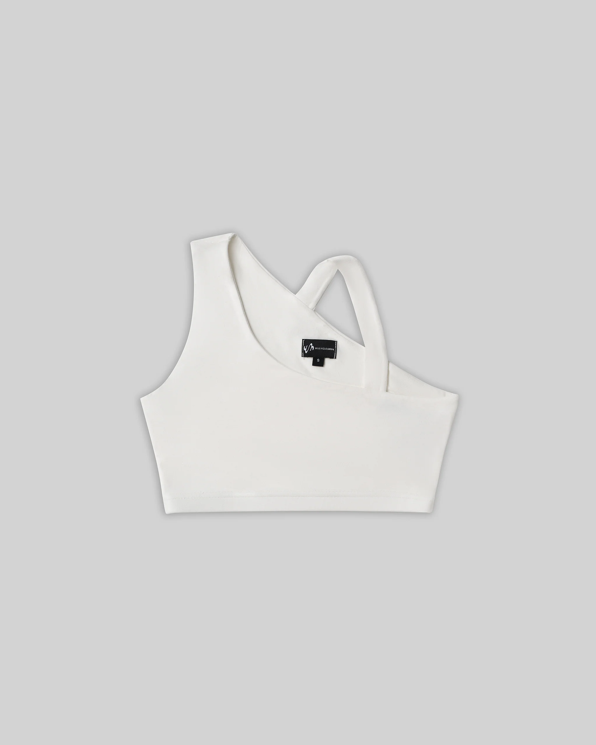 ASYMMETRICAL LOUNGE BRA TOP (WHITE) - Image 2