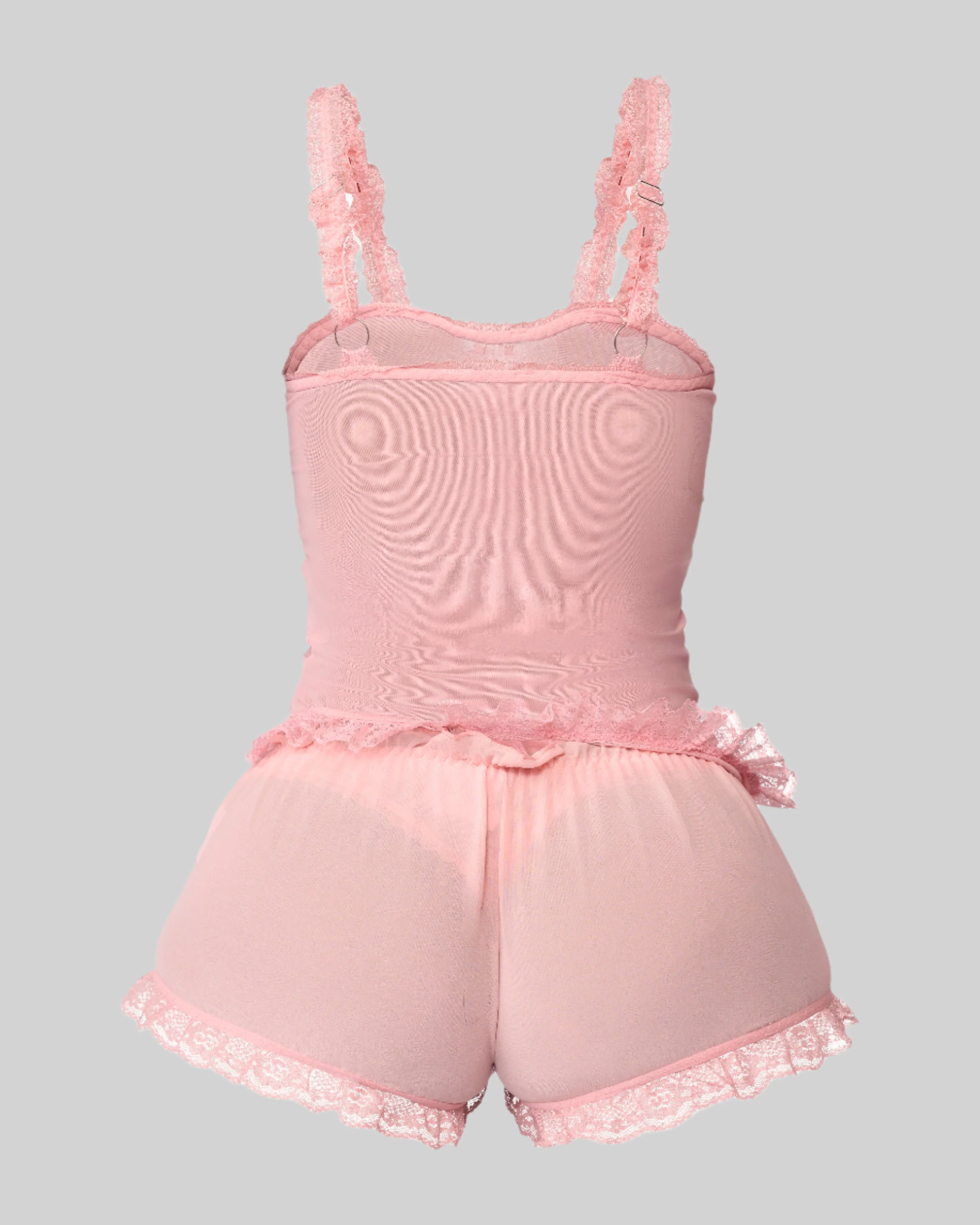 LOVE ME NOT SCALLOPED MESH TOP (BABY PINK) - Image 5